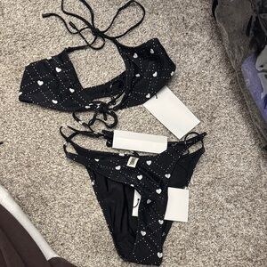 Triangl Swimwear Black and White Heart Bikini